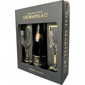 Champagne G.H.Martel Cuvée Prestige Brut 0.75L v darčekovom kartóne s 2 pohármi