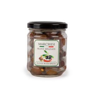 Marchesi Čierne olivy Peranzana - pikantné, v extra panenskom olivovom oleji 280g
