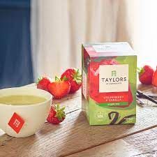 Taylors of Harrogate Zelený čaj s príchuťou jahoda-vanilka porciovaný v nálevových 30g